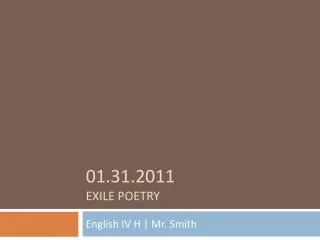 01.31.2011 EXILE POETRY