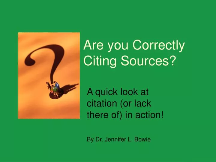 are you correctly citing sources