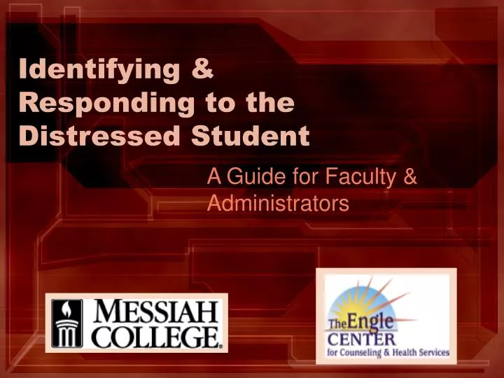 identifying responding to the distressed student