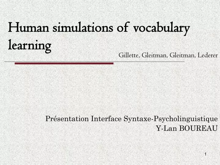 human simulations of vocabulary learning
