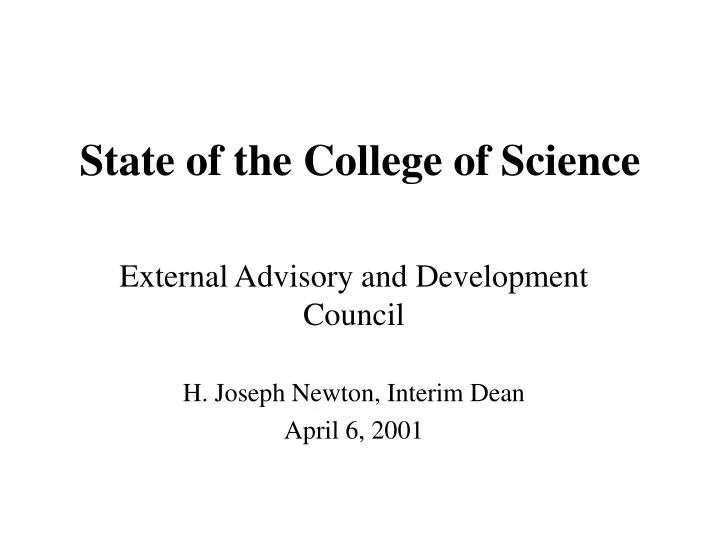 state of the college of science