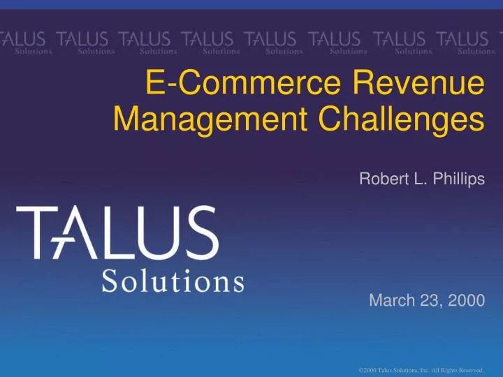 e commerce revenue management challenges