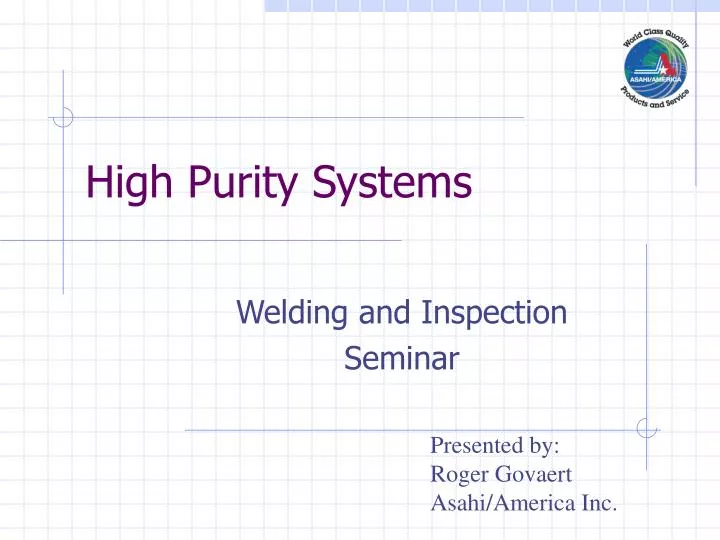 high purity systems