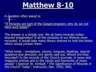 Matthew 8-10