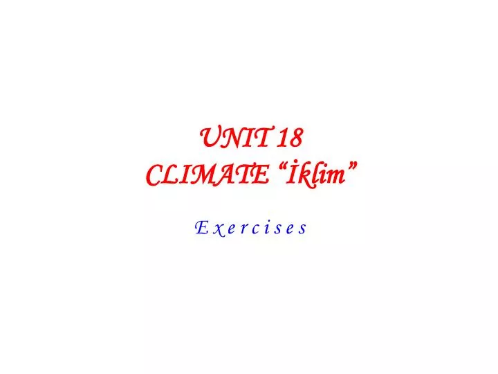 unit 18 climate klim