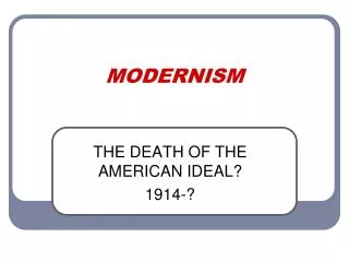 MODERNISM