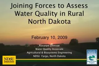 Joining Forces to Assess Water Quality in Rural North Dakota