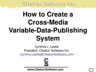 How to Create a Cross-Media Variable-Data-Publishing System