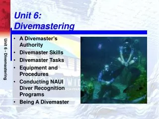 unit 6 divemastering