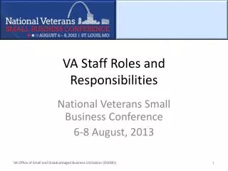 VA Staff Roles and Responsibilities