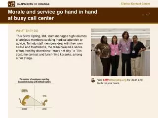 Morale and service go hand in hand at busy call center