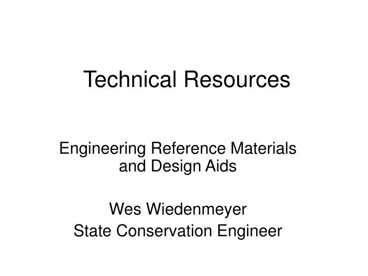 technical resources