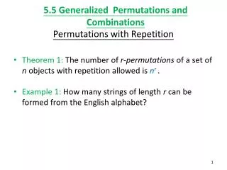 5.5 Generalized Permutations and Combinations