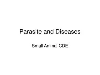 Parasite and Diseases