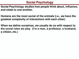 Social Psychology