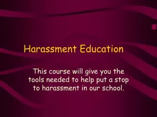 Harassment Education