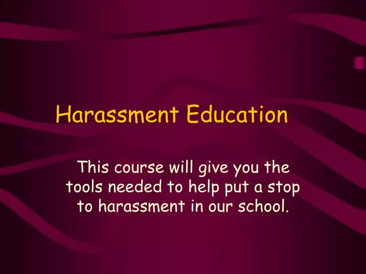 harassment education