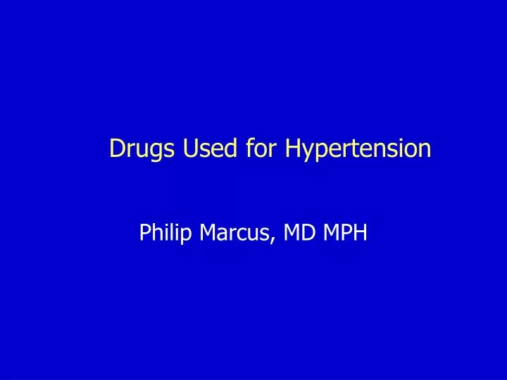 drugs used for hypertension