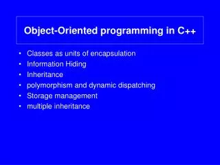 Object-Oriented programming in C++