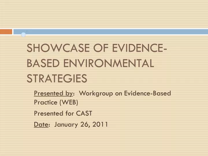 showcase of evidence based environmental strategies
