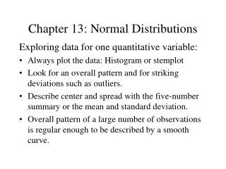 Chapter 13: Normal Distributions