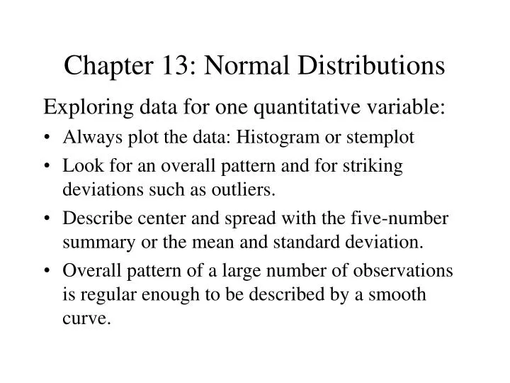chapter 13 normal distributions