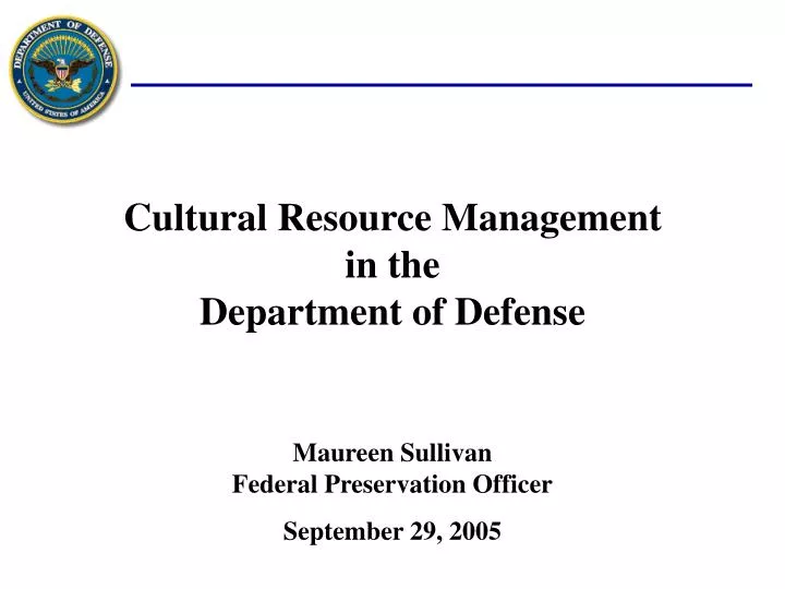 cultural resource management in the department of defense