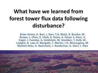 What have we learned from forest tower flux data following disturbance?
