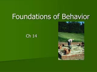 Foundations of Behavior