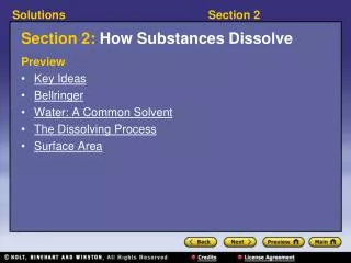 section 2 how substances dissolve
