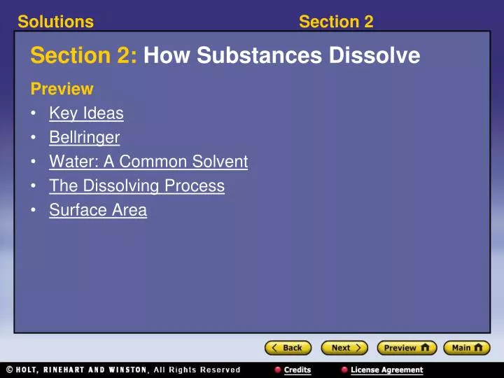 section 2 how substances dissolve