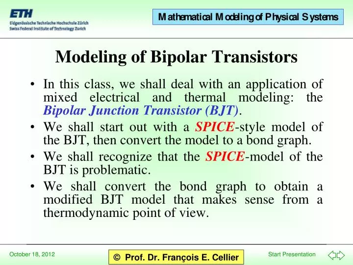 modeling of bipolar transistors