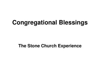 Congregational Blessings