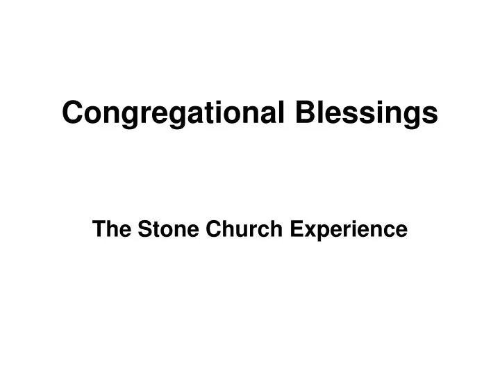 congregational blessings