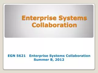 Enterprise Systems Collaboration