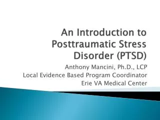 an introduction to posttraumatic stress disorder ptsd