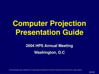 Computer Projection Presentation Guide