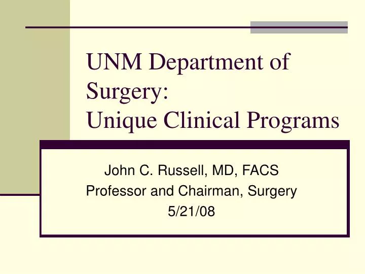unm department of surgery unique clinical programs