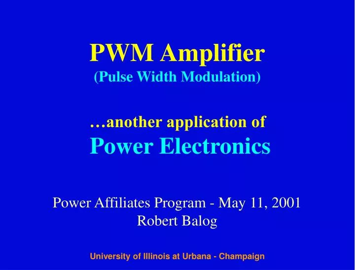 pwm amplifier pulse width modulation