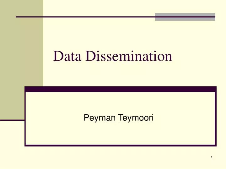 data dissemination