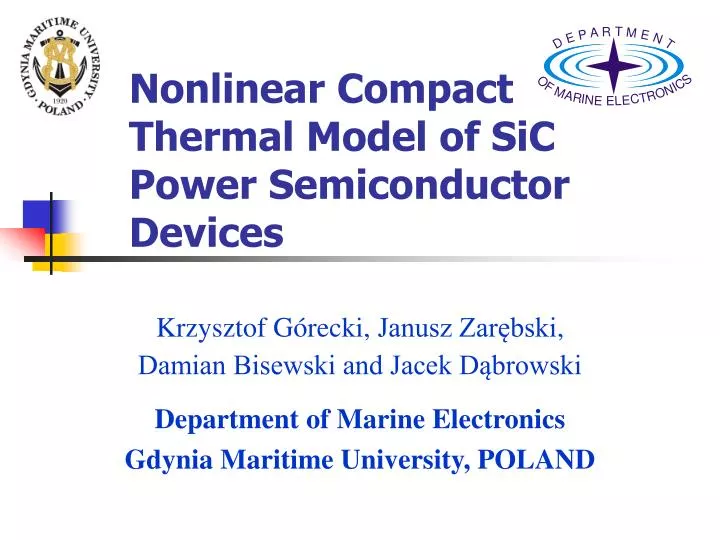 nonlinear compact thermal model of sic power semiconductor devices