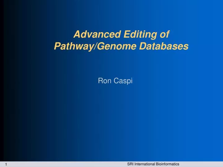 advanced editing of pathway genome databases