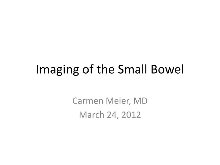 imaging of the small bowel