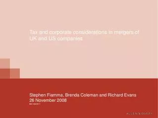 Stephen Fiamma, Brenda Coleman and Richard Evans 26 November 2008 BS:1633511