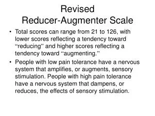 Revised Reducer-Augmenter Scale