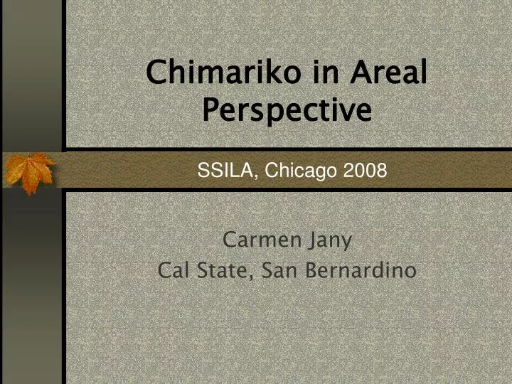 chimariko in areal perspective