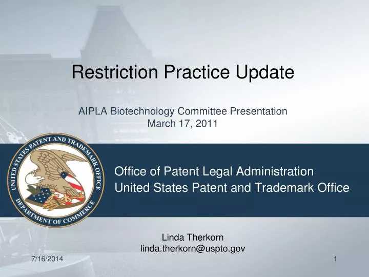 restriction practice update aipla biotechnology committee presentation march 17 2011