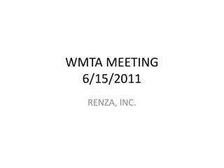 WMTA MEETING 6/15/2011