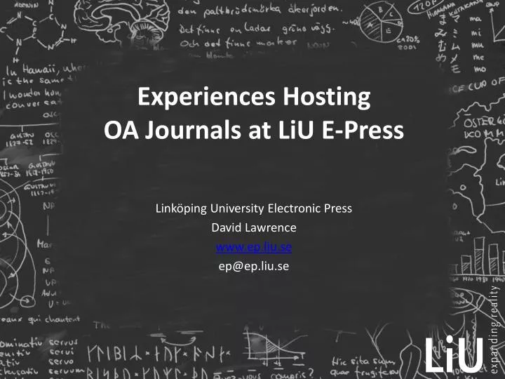 experiences hosting oa journals at liu e press