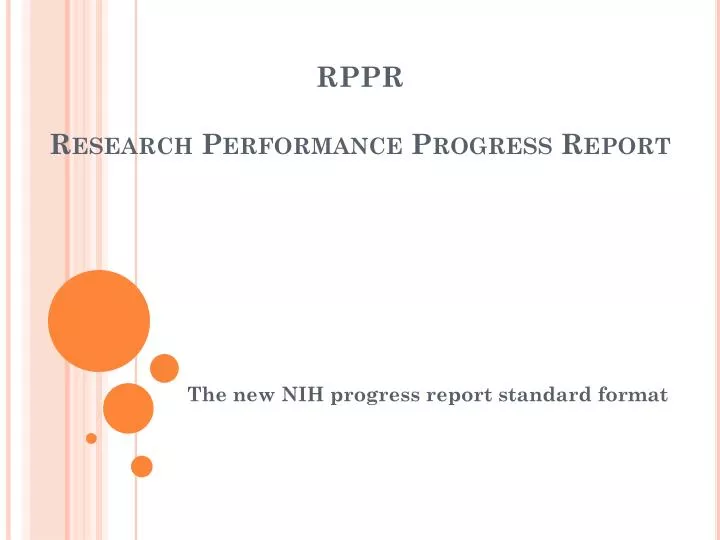 research performance progress report (rppr)